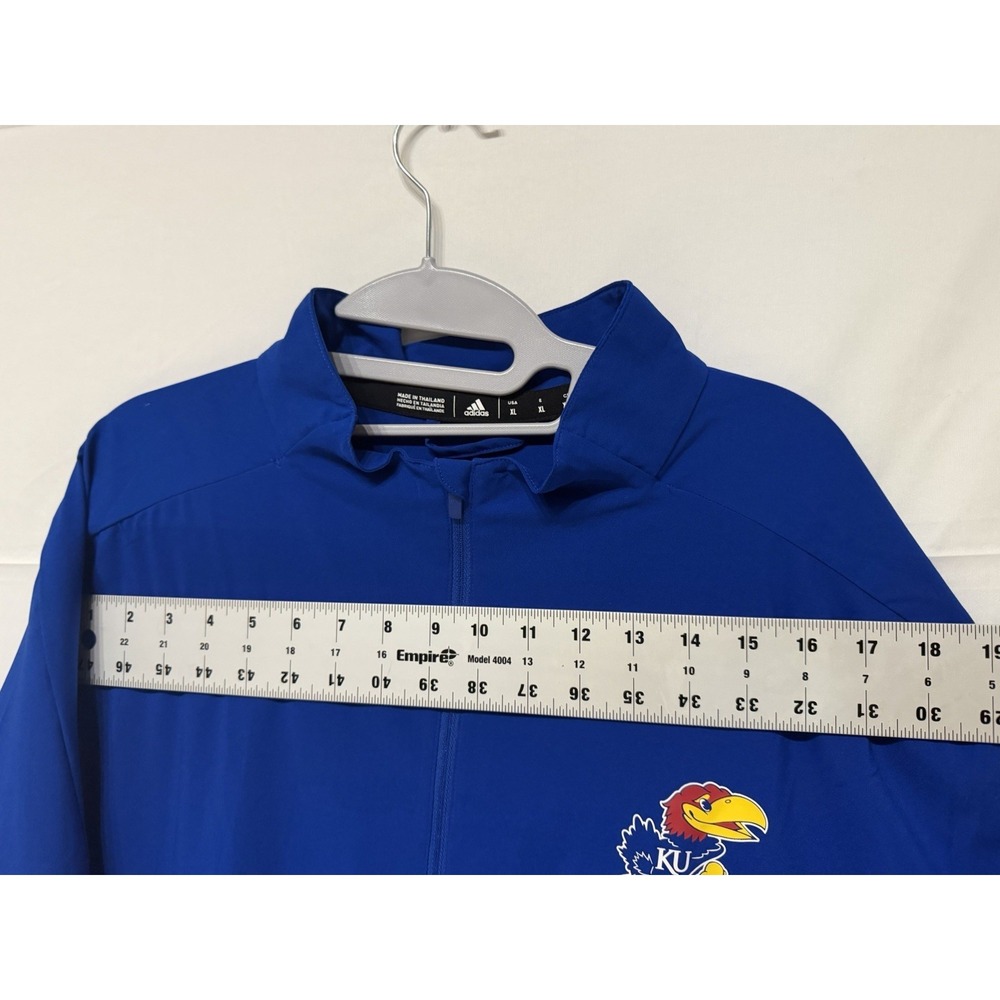 University Of Kansas KU Jayhawks Adidas 1/4 Zip Pullover Sweatshirt XL Blue - Picture 4 of 5
